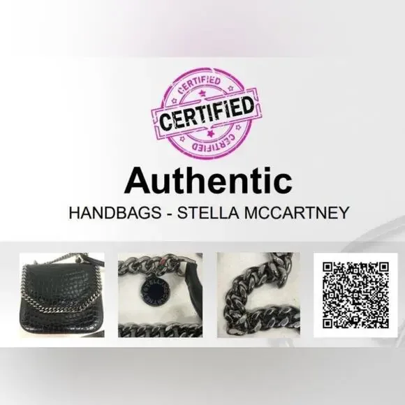 Authentic Stella McCartney Croc Embossed Faux Leather Falabella Star Box Bag - Picture 12 of 12